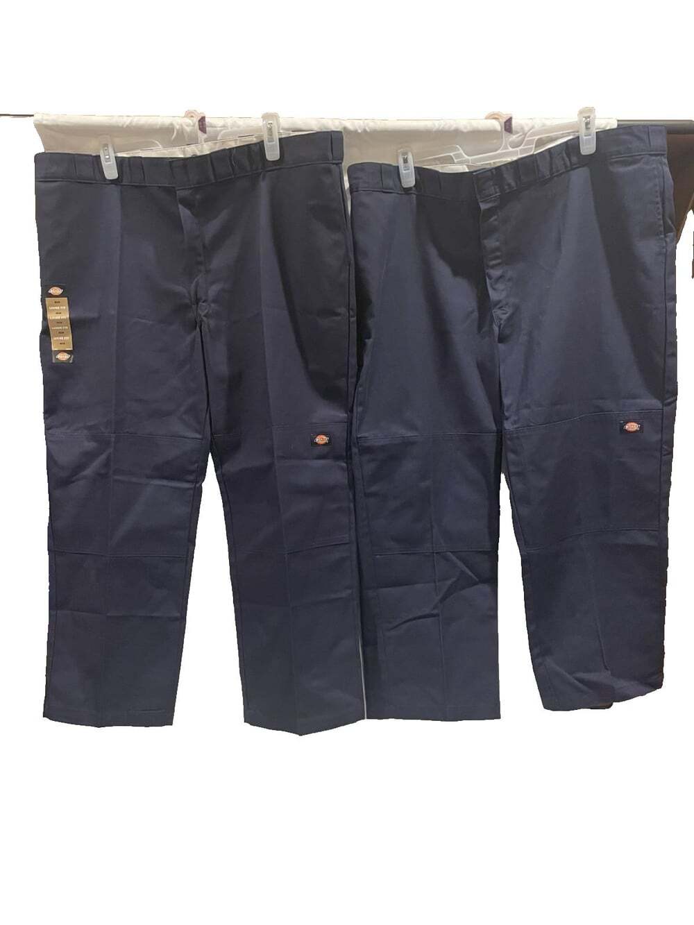 2 pair - 48"x30" DICKIES DARK BLUE MULTI USE POCKET WORK PANTS Scotch Guard